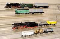 Konvolut MÄrklin, 50er-70er Jahre, Spur HO, best. aus: Tenderlok Nr. 3095 (intakt), GepÄckw. 3004, Stammholzw. 4608, BehÄlterw. 4614, ...
