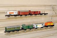 Konvolut MÄrklinwagen, 80er Jahre, Spur HO, best. aus: Nr. 81110 (Stratmann, Simmern), 84681, 4683, 2 x 4411, 4561, 4008 und 4004, alle in orig. ...