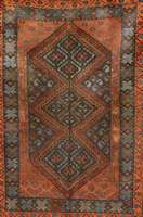 Kordi, Persien, um 1930, Wolle auf Wolle, ca. 168 x 120 cm, Schätzwert: 850.- EURO, EHZ: 4, ausgefallene Farbgestalt.