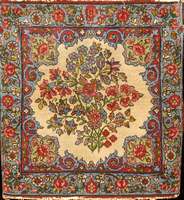 Lawar fein, Persien, um 1900, Wolle auf Baumwolle, ca. 56 x 52 cm, Schätzwert: 700.- EURO, EHZ: 3-4, Schöne farbgestalt, seltenes M a?, Antik. Us ...