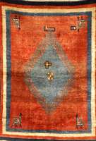 Gabbeh alt, Persien, um 1940, Wolle auf Wolle, ca. 145 x 101 cm, SchÄtzwert: 950.- EURO, EHZ: 3, reine Pflanzenfarben.