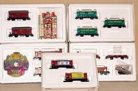 Konvolut 5 MÄrklin Wagen-Sets, Spur HO, best . aus: Nr. 47901 (Gleisbauzu mit Draisine, 2000), Nr. 46158 (Orgeltransport mit Beethoven -CD, 2001), ...