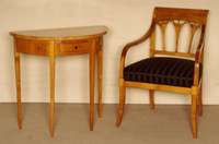 Konsolentisch, im Biedermeierstil, Kirschbaum massiv, poliert, nach altem Vorbild von 1820/30, 1 Schublade, gute Verarbeitung, schÖnes zierliches ...