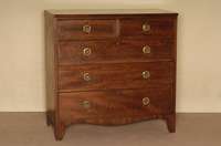 Herrenkommode, England, um 1820, Mahagoni massiv, z.T. furniert, 5-schÜbig, original Zustand, alte Restauration, Gebrauchsspuren, ohne ...