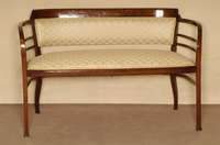Thonet-Sitzbank, Österreich/Wien, um 1902/04, Entwurf wohl Josef Hofmann, 2-sitzer, Bugholz, reiner strenger Jugendstil von bester QualitÄt, ...