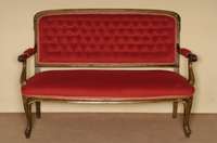 Sofa, Wiener Barock, um 1890/1900, Buche massiv, Polster und Bezug sekundÄr, RÜcken geheftet und genoppt, sollte neu verleimt werden, stÄrkere ...