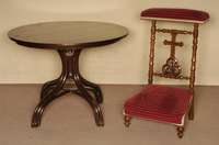 Bugholztisch, Unterteil um 1890/1900, wohl Thonet, 3-strebig, geschweift, Platte Buche massiv spÄter dazugearbeitet, sehr praktisch, ...