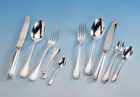 30-teiliges Besteck CHRISTOFFLE, Paris, schwere, versilberte QualitÄt, best. aus: 6 MenuelÖffel, 6 Menuegabeln, 6 Menuemesser, 6 Kuchengabeln, ...