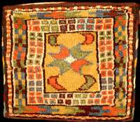 Sternen Gabbeh Tasche Alt, Südpersien (Shir az-Gebiet), Naturfarben, um 1910/1920, feine l euchtende Wolle geknüpft auf Wolle, ca. 42 x 3 6 cm, ...