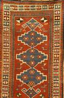 Kazak Antik, Kaukasus, um 1900, Wolle auf Wolle, ca. 142 x 89 cm, Schätzwert: 1800.- EURO, EHZ: 4, seltenes Ma?, Pflanzenfarben, se lten und ...