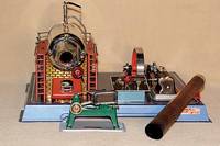 Dampfmaschine, Wilesco, 90er Jahre, mit reichlich ZubehÖr, Manometer, Spiritus etc., im orig. Karton, min. bespielt, sammelw., Fkt. nicht geprÜft