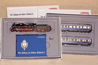 Hofzug Kaiser Wilhelm, MÄrklin, Spur HO, 90er Jahre, Nr. 2881, Schnellzuglok, Gefolge Wagen der Damen, Hof-Speisewagen, Salon Wagen, Hofzug ...