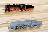 Dampflok mit Tender, MÄrklin, 2002, Spur HO, Nr. 39160, Insider-Modell, grau, im orig. Karton, unbespielt, digital