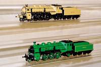 Dampflok mit Tender, MÄrklin, 90er Jahre, Spur HO, Nr. 37185, fÜr MHI-Mitglieder, hellbraun , digital, unbespielt, im orig. Karton