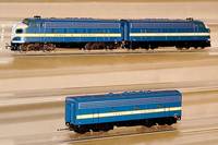 Diesel-elektrische Lok, MÄrklin, 90er Jahre, Spur HO, Nr. 3781, blau, im orig. Karton, unbespielt, Aufschrift Texas & Pacific, digital (Pos. oben)