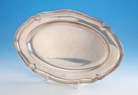 Anbietplatte, deutsch, Wilkens Bremen, um 1900, 830er Silber, Barockstil, ca. 550 g, ca. 39 x 26.5 cm
