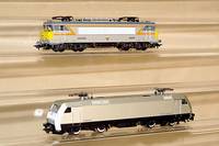 E-Lok, MÄrklin, 80er/90er Jahre, Spur HO, Nr . 34351, Sondermodell in SilberausfÜhrung, im orig. Karton, unbespielt, fÜr Delta- und ...