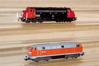 Diesellok, MÄrklin, 80er/90er Jahre, Spur HO , Nr. 34662, rot/blau, im orig. Karton, unbespielt, fÜr Delta- und Digitalsystem (Pos. oben)