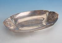 Anbietschale, Galia 1905, Frankreich, versilbert, Kieferverz., reiner Jugendstil, schwere Qual., ca. 36 x 18 x 4 cm