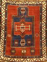 Fachalo Kazak Antik, SÜdrußland Zentralkauk sus, reine Pflanzenfarben, 19.Jahrhundert, Wol le auf Wolle, ca. 197 x 157 cm, SchÄtzwert: 16 000,- ...