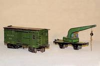 Amerikanischer gedeckter GÜterwagen, MÄrklin, 1913-1924, Spur 0, Nr. 2926, Blech, grÜn, Aufschrift "N.Y.C.R.R. 2926", 2 SchiebetÜren, ...