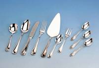 58-teiliges Besteck, deutsch, Wilkens Bremen, 800er Silber, best. aus: 12 Messer (Griffe gefÜllt, Klingen Stahl), 12 Gabeln, 8 LÖffel, 6 ...