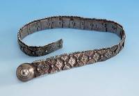 GÜrtel, Moskau 1898-1912, 84er Silber, tauschiert, L. ca. 68 cm