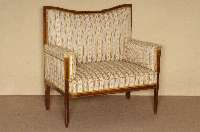 2-sitzer Sofa, deutsch, um 1900, Empirestil, Palisander massiv, z.T. furniert, konische FÜße, eingelegt mit Intarsien, Rahmen mit Fadenintarsien, ...