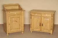 Halbschrank, deutsch, um 1880, GrÜnderzeit, Weichholz massiv, 1 TÜr und Schublade, Abschluß mit kleiner Ablage, gelaugt, geschliffen und ...