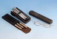Brille, deutsch um 1860, GG 585/000, orig. GlÄser, sammelwÜrdig, museal, mit Etui aus der Zeit