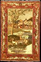 Keschan Kork Alt (Bildmotiv), Zentralpersie n, um 1910, feine hochwertige glanzreiche Kork wolle geknüpft auf Baumwolle, ca. 200 x 130 cm , feine ...