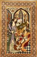 Seltener Esfahan (Mit verbotenem Motiv), Ze ntralpersien, ca. 10-15 Jahre alt, feine hochw ertige Korkwolle geknÜpft auf Baumwolle, ca. 1 67 x 108 ...