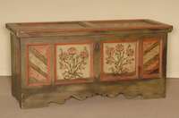 Linnen- bzw. Dokumententruhe, sÜddeutsch/Bodensee, um 1820/30, Weichholz, z.T. original Bemalung, RÄnder und Kanten aufgefrischt, bÄuerlich, ...