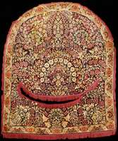 Seltene Kerman Satteldecke Antik, Südpersie n, feine und feste Knüpfung, um 1900, gute alt e Wolle geknüpft auf Baumwolle, ca. 121 x 104 cm, ...