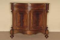 Halbschrank, Holland, um 1870, Louis -Philippe, Korpus Mahagoni, z.T. Mahagonifurnier, RÜckwand Weichholz, gedrechselte FÜße, abgeschrÄgte ...