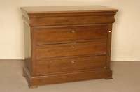 Kommode, deutsch, um 1920, im SpÄtbiedermeierstil, Kirschbaum massiv, Kirschbaumfurnier, Deckplatte erneuert, fÜnf SchÜbe, schlichtes MÖbel, ...