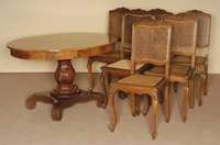 6 StÜhle, Belgien, um 1900, Renaissancestil, Eiche massiv, Sitz und RÜcken mit Binsengeflecht, dieses z.T. erneuert, RÜckenlehne geschwungen mit ...