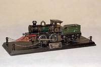 Dampflok mit Tender, wohl Bing, 30er/40er Jahre, Blech, ungemarkt, altersbed. Gebr.- Spuren, bespielt, z.T. Lackabplatzungen, auf ...