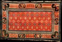 Pao Tow Antik, China, um 1900/1910, feine a lte Wolle geknüpft auf Baumwolle, ca. 200 x 12 6 (seltenes Querformat), mittelfeine Knüpfung, ...