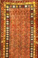 Gendje Antik, Kaukasus, um 1900, Wolle auf Wolle, ca. 230 x 105 cm, SchÄtzwert: 2000.- EURO, EHZ: 3-4, schÖne leuchtende Farbgestalt, ...