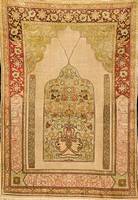 Hereke Seide alt (Metallbroschiert), TÜrkei , um 1910/1920, hochwertige glanzreiche Naturs eide mit ca. 60% Metallbroschierung (sehr selt ene und ...