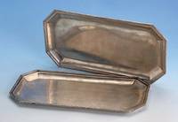 Set 2 Tabletts, Tunesien, 60er Jahre, Silber gepr., Rand floral verziert, total ca. 730 g, ca. 30 x 15 cm