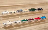 Konvolut 6 Wiking Autos, 1:87, 1952-1971, VW -KÄfer-Cabrio (m. Pers), VW-KÄfer, MB 300 SL, Jaguar-E-Type, BMW 328 Cabrio, RR, fast unbespielt