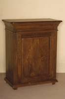 Brotschrank, deutsch/Westfalen, 1820, Eiche massiv, 1-tÜrig, FÜllungen kassettiert, Fußleiste und RÜckwand erneuert, altes Schloß, schÖnes ...