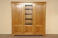 Mehrzweckschrank, deutsch, um 1910, Korpus Weichholz, Eiche massiv bzw. Eichefurnier, dreitÜrig, MitteltÜr z.T. verglast, geeignet als BÜcher- ...