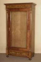 ursprÜnglich Spiegelschrank, deutsch, um 1870/80, GrÜnderzeit, Front auf Rahmen gearbeitet, Korpus Eiche massiv und Weichholz, Front ...
