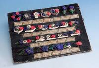 ReprÄsentationsmustertafel, Erbach um 1860/70, Hirschhorn Edelweiß in versch. Variatio- nen, in versch. ZustÄnden und Feinheit, zum Verkauf ...