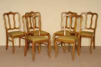 6 StÜhle, deutsch, um 1930, Eiche massiv, im Stile der Renaissance, RÜckenlehne dreifache Durchbrechungen, in gewundener Form, Unterbau mit ...