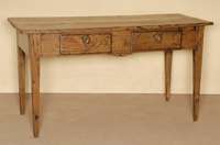 Tisch, Frankreich, um 1790, Eiche massiv, sogenannter Bezahltisch, konische Beine, 2 -schÜbig, Platte original, sehr ausgefallenes frÜhes ...