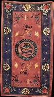 Drachenteppich Peking Antik, China, um 1900 , feine hochwertige glanzreiche Korkwolle (Man schester Wolle) geknüpft auf Baumwolle, ca. 17 5 x 97 cm ...